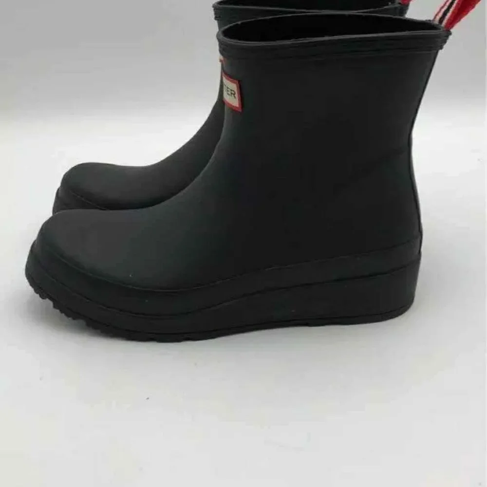 Hunter Womens Black Waterproof Round Toe Ankle Rain Boots Size 6